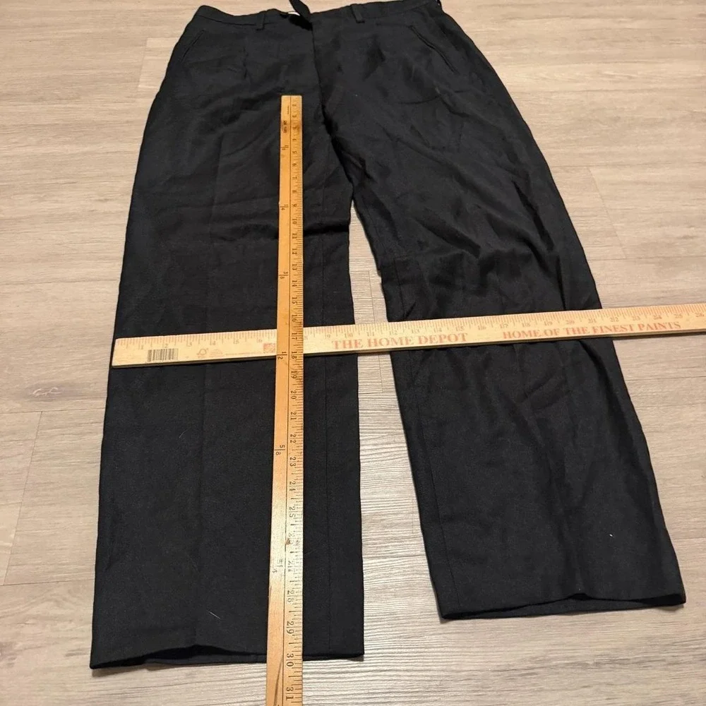 32x30 Black Pleated Wide Leg Pants Y2K Grunge Vintage